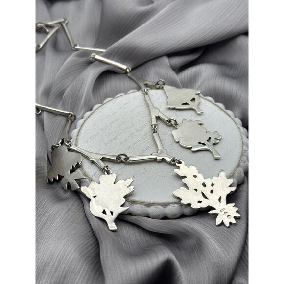 Rare Vintage 1970 Jeep Collins Solid Sterling Silver Flower Neckless 77.58 G - Picture 6 of 8